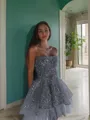 A-Line/Princess Strapless Short/Mini Homecoming Dress With Ruffles
