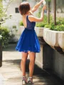 A-Line/Princess V-neck Short/Mini Tulle Homecoming Dress