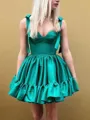 A-Line/Princess Sweetheart Short/Mini Taffeta Homecoming Dress With Ruffles