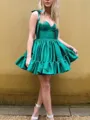 A-Line/Princess Sweetheart Short/Mini Taffeta Homecoming Dress With Ruffles