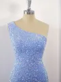 Sheath Velvet Sequins One-Shoulder Short/Mini Homecoming Dress