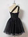 A-line Tulle One-Shoulder Sequin Corset Short/Mini Homecoming Dress