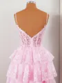 Ball-Gown Tulle V-neck Appliques Lace Corset Short/Mini Homecoming Dress