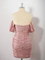 Sheath Off-the-Shoulder Pleated Short/Mini Homecoming Dress