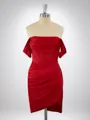 Sheath Charmeuse Off-the-Shoulder Pleated Corset Short/Mini Homecoming Dress