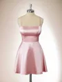 A-line Silk Like Satin Spaghetti Straps Short/Mini Homecoming Dress