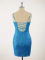 Sheath Spaghetti Straps Sequin Short/Mini Homecoming Dress