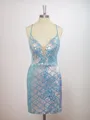Sheath Spaghetti Straps Sequin Short/Mini Homecoming Dress