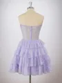 A-line Strapless Beading Corset Short/Mini Homecoming Dress