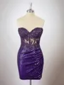 Sheath Sequins Sweetheart Appliques Lace Corset Short/Mini Homecoming Dress