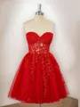 A-line Tulle Sweetheart Appliques Lace Corset Short/Mini Homecoming Dress