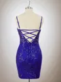 Sheath Spaghetti Straps Appliques Lace Short/Mini Homecoming Dress