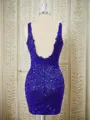Sheath V-neck Appliques Lace Short/Mini Homecoming Dress