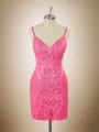 Sheath V-neck Sequin Short/Mini Homecoming Dress
