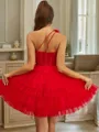 Ball-Gown One-Shoulder Appliques Lace Short/Mini Tulle Corset Homecoming Dress