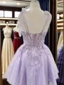 A-line/Princess Tulle Sweetheart Sleeveless Short/Mini Homecoming Dress