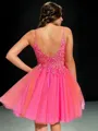 A-line/Princess Tulle Straps Sleeveless Short/Mini Homecoming Dress