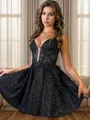 A-line Spaghetti Straps Appliques Lace Short/Mini Corset Homecoming Dress