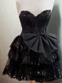 A-line Sweetheart Bow Short/Mini Tulle Corset Homecoming Dress