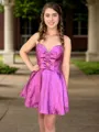 A-line Sweetheart Bow Short/Mini Homecoming Dress