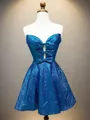 A-line Sweetheart Bow Short/Mini Homecoming Dress
