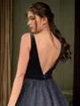 A-line V-neck Short/Mini Velvet Homecoming Dress