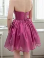 A-line Sweetheart Pleated Short/Mini Corset Homecoming Dress