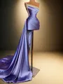 Sheath One-Shoulder Rhinestone Short/Mini Silk Like Satin Homecoming Dress
