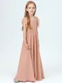 A-Line/Princess Scoop Floor-Length Chiffon Junior Bridesmaid Dresses With Belt/Sash