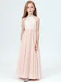 A-Line/Princess Halter Ankle-Length Chiffon Junior Bridesmaid Dresses
