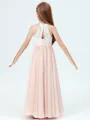 A-Line/Princess Halter Ankle-Length Chiffon Junior Bridesmaid Dresses