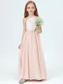 A-Line/Princess Halter Ankle-Length Chiffon Junior Bridesmaid Dresses