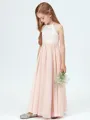 A-Line/Princess Halter Ankle-Length Chiffon Junior Bridesmaid Dresses