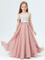 A-Line/Princess Straps Floor-Length Chiffon Junior Bridesmaid Dresses With Belt/Sash
