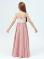 A-Line/Princess Straps Floor-Length Chiffon Junior Bridesmaid Dresses With Belt/Sash