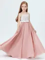 A-Line/Princess Straps Floor-Length Chiffon Junior Bridesmaid Dresses With Belt/Sash