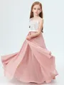 A-Line/Princess Straps Floor-Length Chiffon Junior Bridesmaid Dresses With Belt/Sash