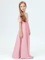 A-Line/Princess Straps Floor-Length Chiffon Junior Bridesmaid Dresses With Pleated