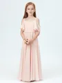 A-Line/Princess Straps Ankle-Length Chiffon Junior Bridesmaid Dresses With Ruffles