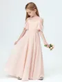 A-Line/Princess Straps Ankle-Length Chiffon Junior Bridesmaid Dresses With Ruffles