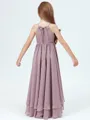 A-Line/Princess Halter Asymmetrical Chiffon Junior Bridesmaid Dresses With Ruffles