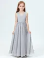 A-Line/Princess V-neck Ankle-Length Chiffon Junior Bridesmaid Dresses