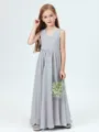 A-Line/Princess V-neck Ankle-Length Chiffon Junior Bridesmaid Dresses