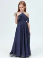A-Line/Princess Halter Ankle-Length Chiffon Junior Bridesmaid Dresses With Ruffles