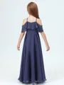 A-Line/Princess Halter Ankle-Length Chiffon Junior Bridesmaid Dresses With Ruffles