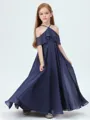 A-Line/Princess Halter Ankle-Length Chiffon Junior Bridesmaid Dresses With Ruffles