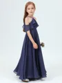 A-Line/Princess Halter Ankle-Length Chiffon Junior Bridesmaid Dresses With Ruffles