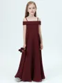 A-Line/Princess Spaghetti Straps Floor-Length Chiffon Junior Bridesmaid Dresses