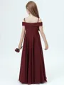A-Line/Princess Spaghetti Straps Floor-Length Chiffon Junior Bridesmaid Dresses