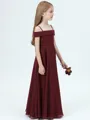 A-Line/Princess Spaghetti Straps Floor-Length Chiffon Junior Bridesmaid Dresses